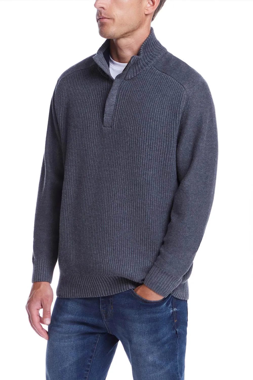 Weatherproof Vintage Southwest Quarter Zip Sweater for Men in Smoke Grey Heather | F2440421GK-SMOKEGREY sold by Glik’s product image thumbnail 5