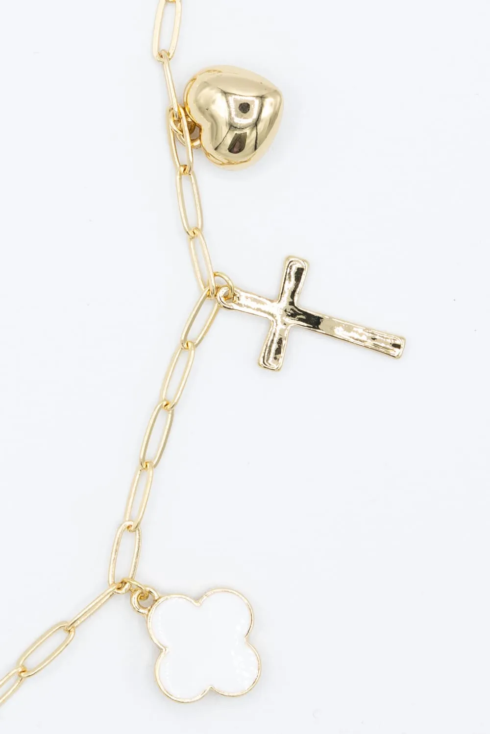 7 Charm Necklace in Gold | NNA218GDWHT sold by Glik’s product image thumbnail 2