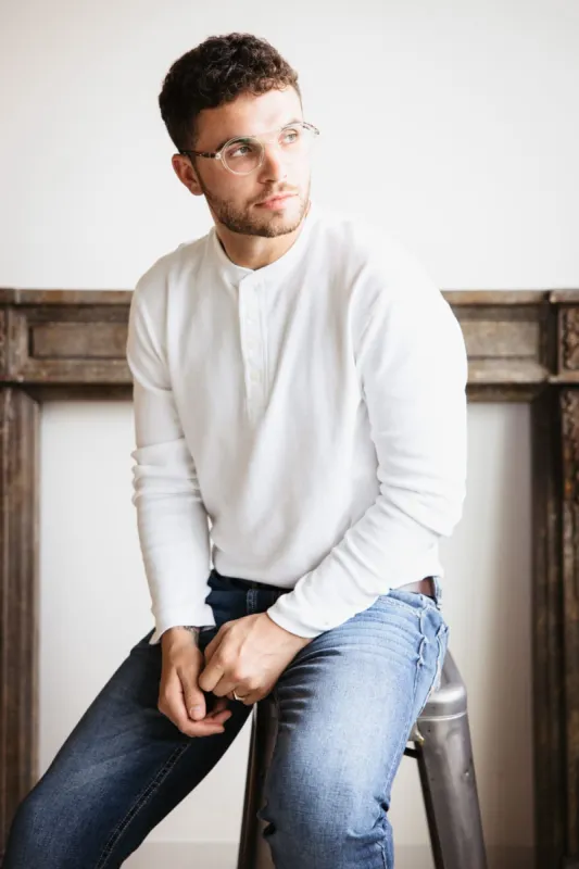 Weatherproof Vintage Waffle Henley Shirt for Men in White | F243093GK-WHT sold by Glik’s
