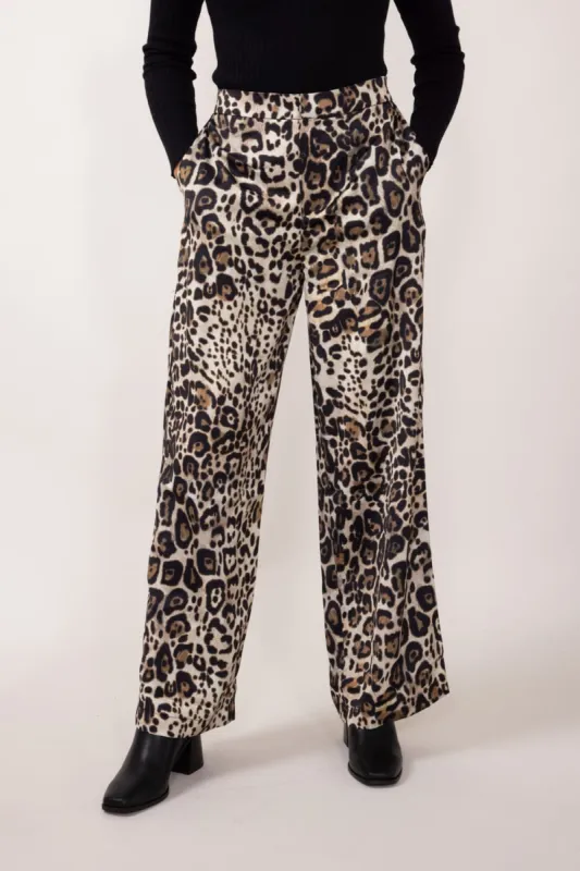 Leopard Print Satin Pants for Women in Animal Print | MAP3014-ANIMALPRINT sold by Glik’s
