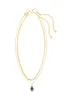 Kendra Scott Abbie Gold Pave Frame Large Long Pendant Necklace in Navy Abalone | 9608875388 sold by Glik’s