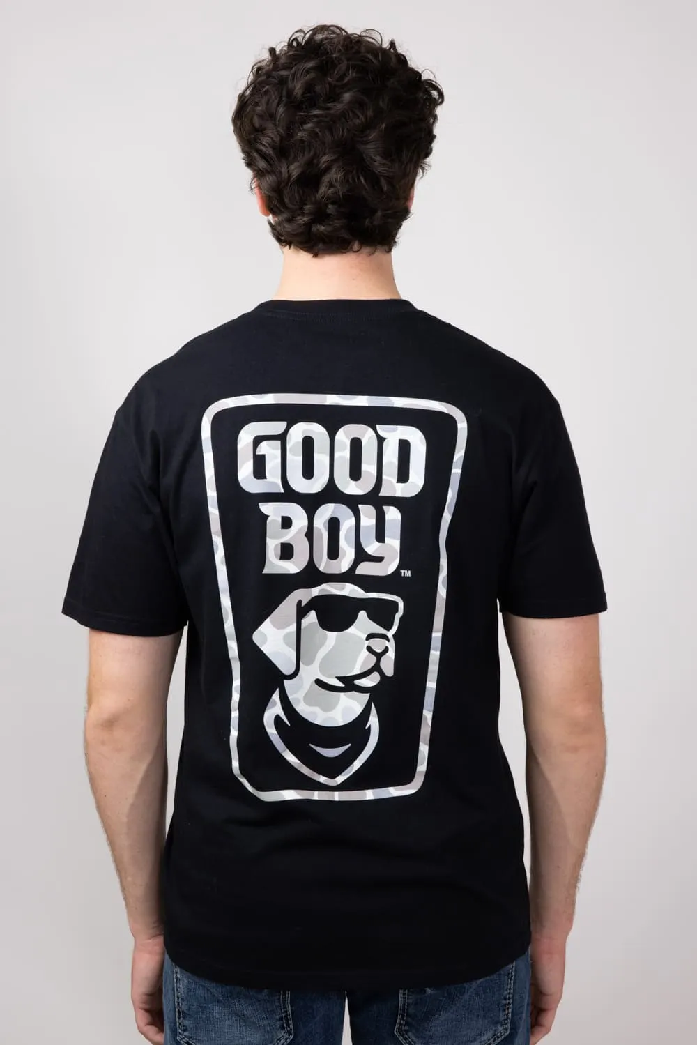 Good Boy Camo Dog T-Shirt for Men in Black | 2214-BLACK sold by Glik’s