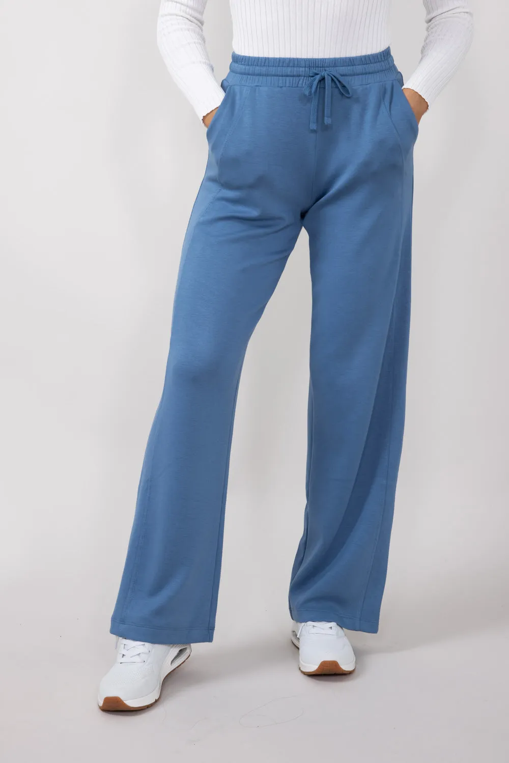 Drawstring High Rise Lounge Sweatpants for Women in Gray-Blue | DZ24F030-GRAYBLUE sold by Glik’s
