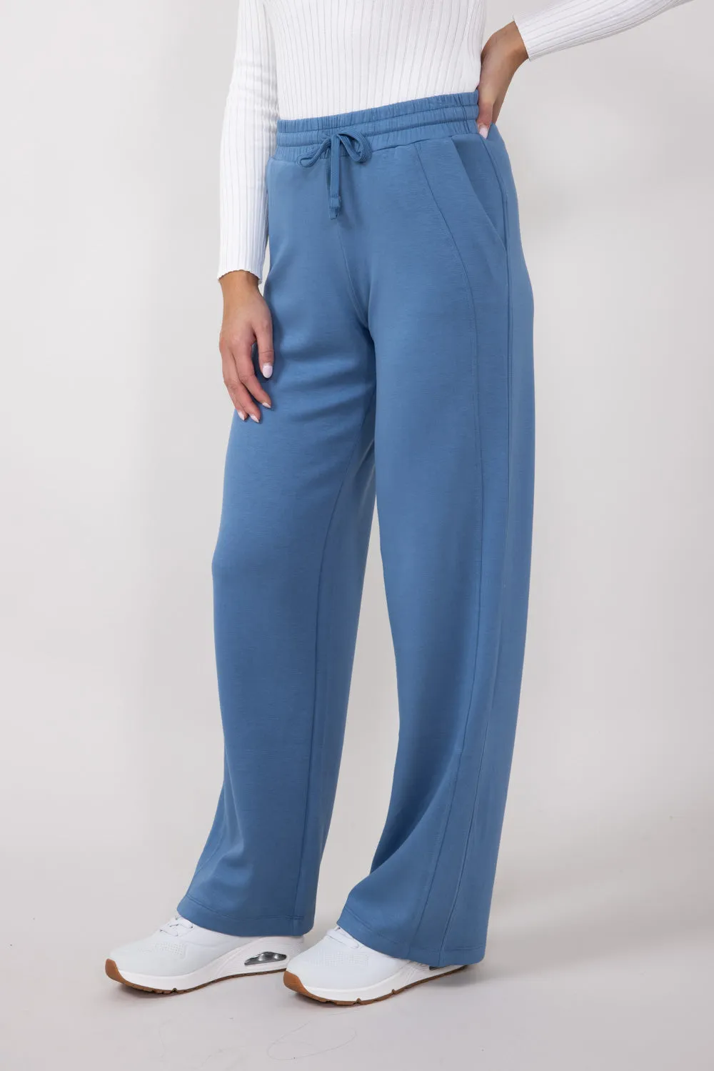 Drawstring High Rise Lounge Sweatpants for Women in Gray-Blue | DZ24F030-GRAYBLUE sold by Glik’s product image thumbnail 4