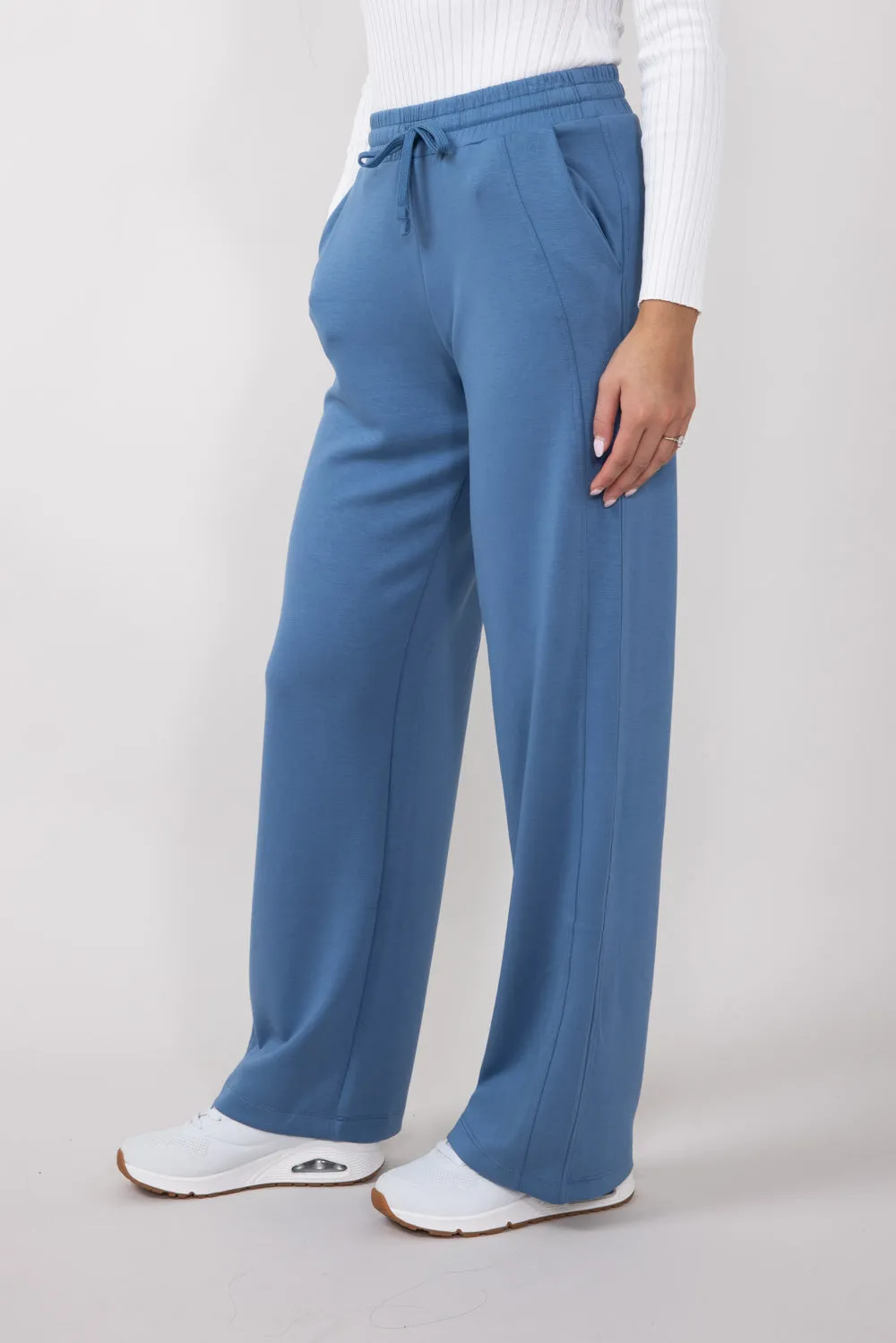 Drawstring High Rise Lounge Sweatpants for Women in Gray-Blue | DZ24F030-GRAYBLUE sold by Glik’s product image thumbnail 2