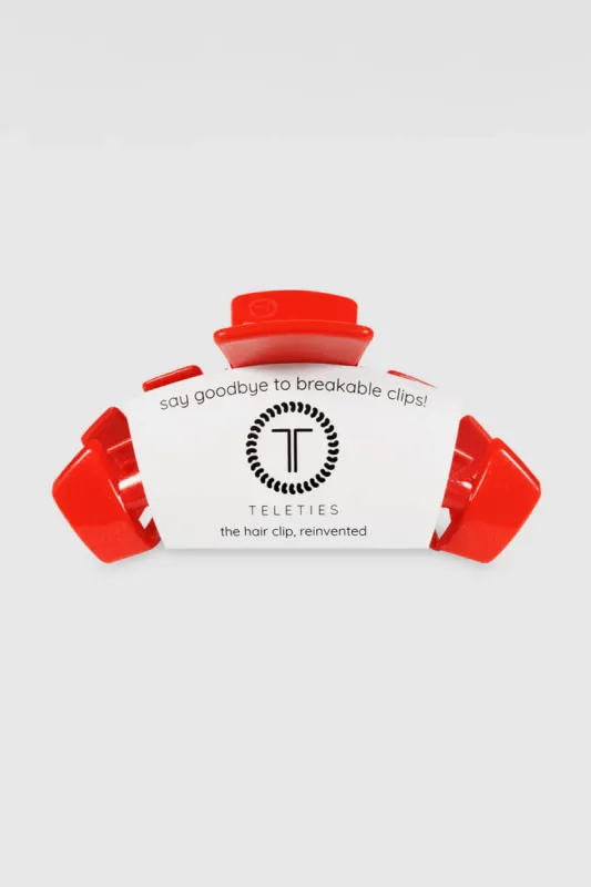 Teleties Large Claw Hair Clip in Rudolph Red | TT-CL01-110 sold by Glik’s
