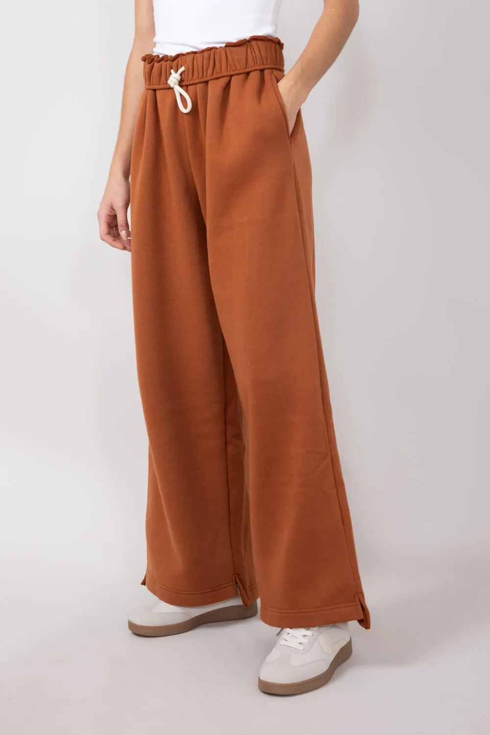 Super Soft Wide Leg Sweatpants for Women in Rust | DZ24A448-CHOCOLATE sold by Glik’s product image thumbnail 5