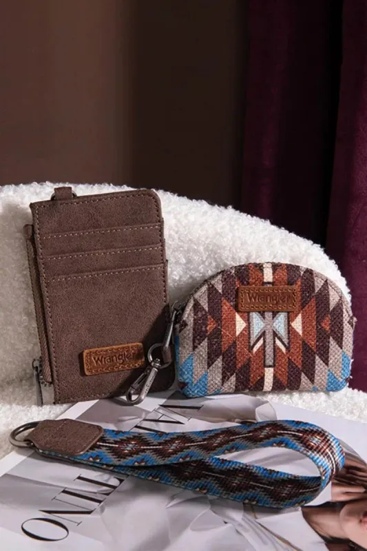 Wrangler Aztec Double Pouch Wallet in Coffee | WG2213-W051-CF made by Glik’s