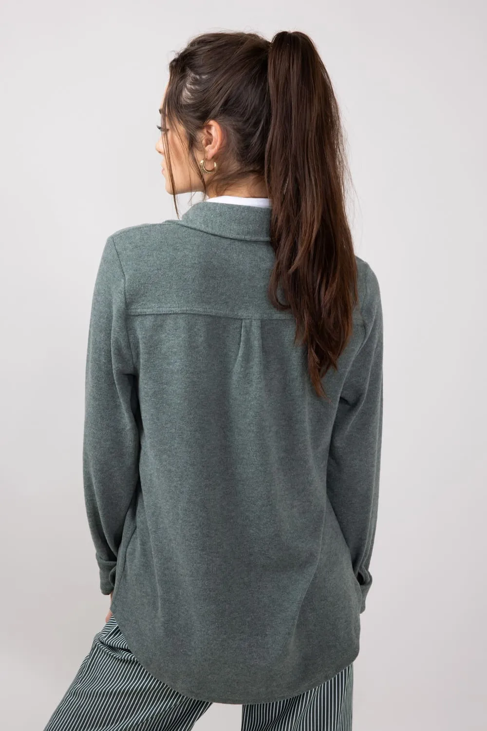 Thread & Supply Lewis Soft Luxe Button Up Shirt for Women in Heather Foliage | T1084PVXTS-HEATHERFOLIAGE sold by Glik’s product image thumbnail 2