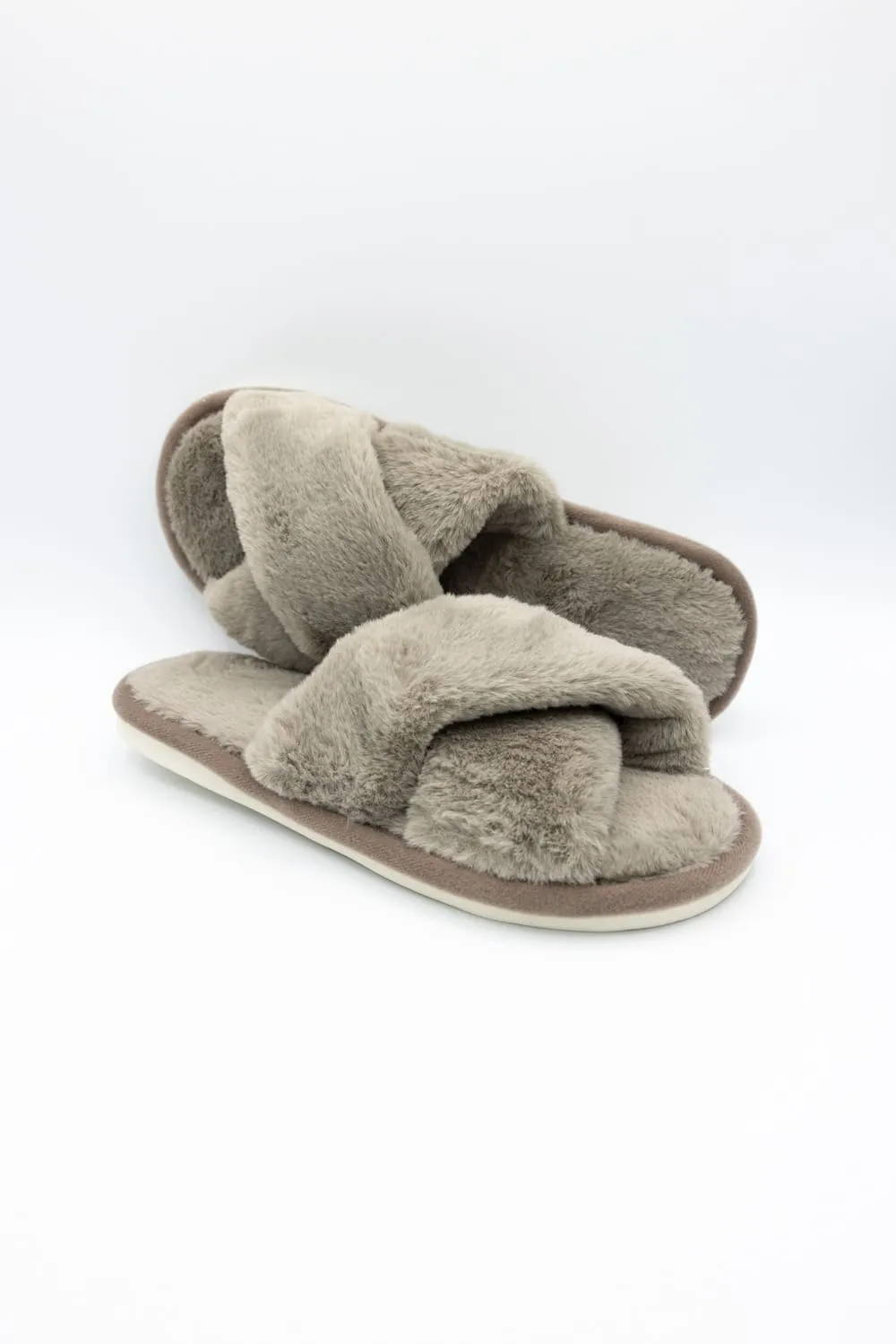 Cross Slippers for Women in Taupe | WSL220156TPE sold by Glik’s