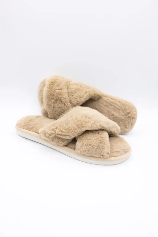 Cross Slippers for Women in Camel | WSL220156CAM sold by Glik’s