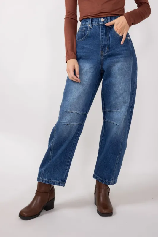 High-Rise Barrel Wash Jeans for Women in Medium Wash | MAP2740-MEDIUMWASH sold by Glik’s
