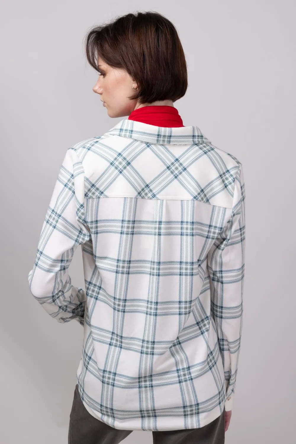 Thread & Supply Lewis Soft Luxe Button Up Shirt for Women in Ivory/Mint Plaid | T1084PVXTS-IVORYMINTPLAID sold by Glik’s product image thumbnail 4