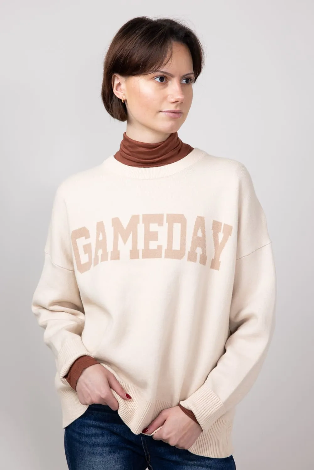 Gameday Sweater for Women in Oat/Taupe | GW18GD-OATTPE sold by Glik’s