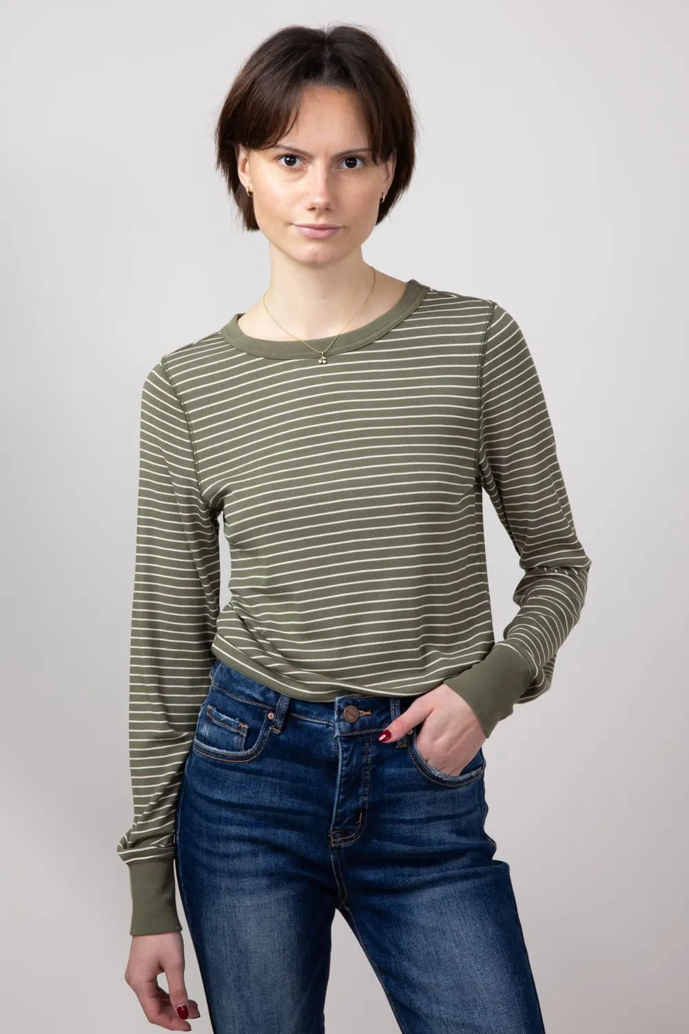 Thread & Supply Stacy Stripe Shirt for Women in Sea Turtle | T1390MSTS-SEATURTLESTRIPE sold by Glik’s product image thumbnail 3
