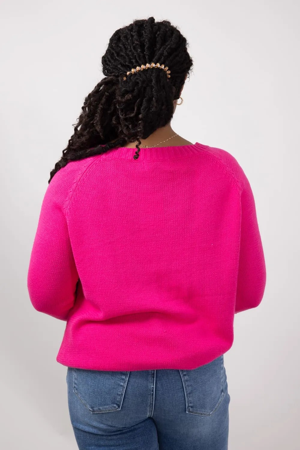 Miracle Textured Heart Sweater for Women in Hot Pink/Red | M9147-HPINKRED sold by Glik’s product image thumbnail 2