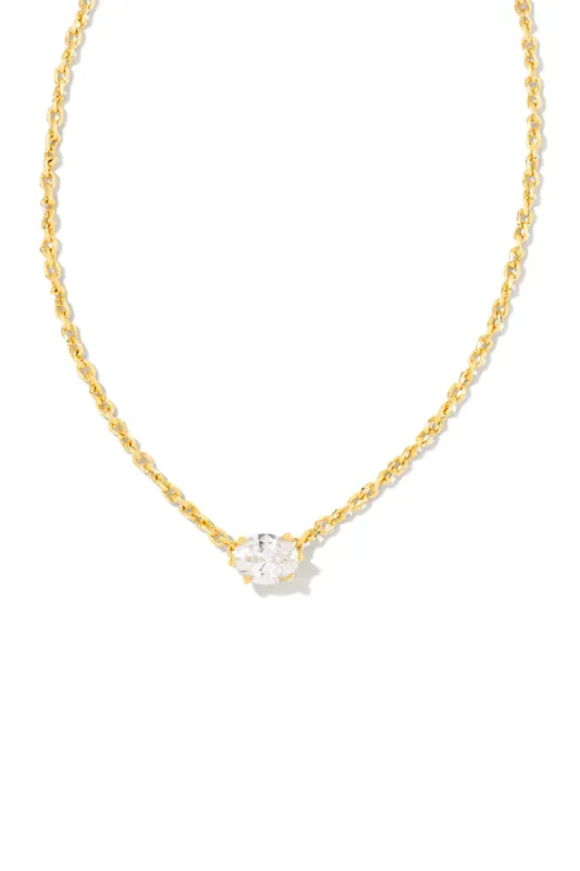Kendra Scott Cailin Gold Pendant Necklace for Women in White Crystal | 9608803459 sold by Glik’s