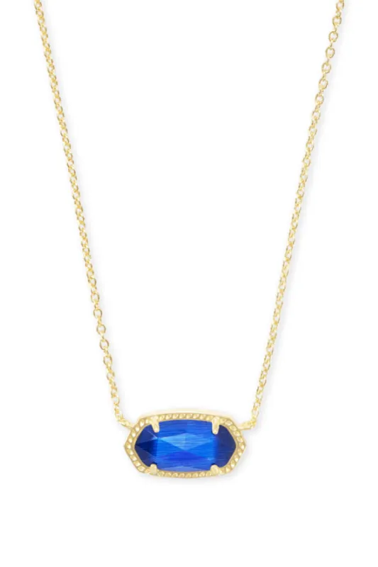 Kendra Scott Elisa Gold Pendant Necklace in Cobalt Cat’s Eye | 4217713811 sold by Glik’s