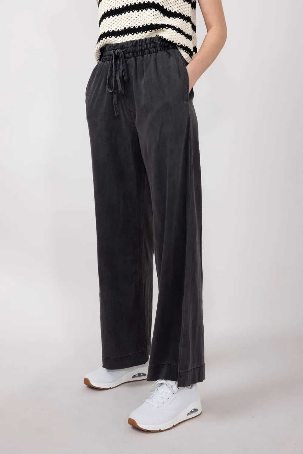 Denim Elastic Pull On Pants for Women in Black | FP3359-BLACK sold by Glik’s product image thumbnail 4