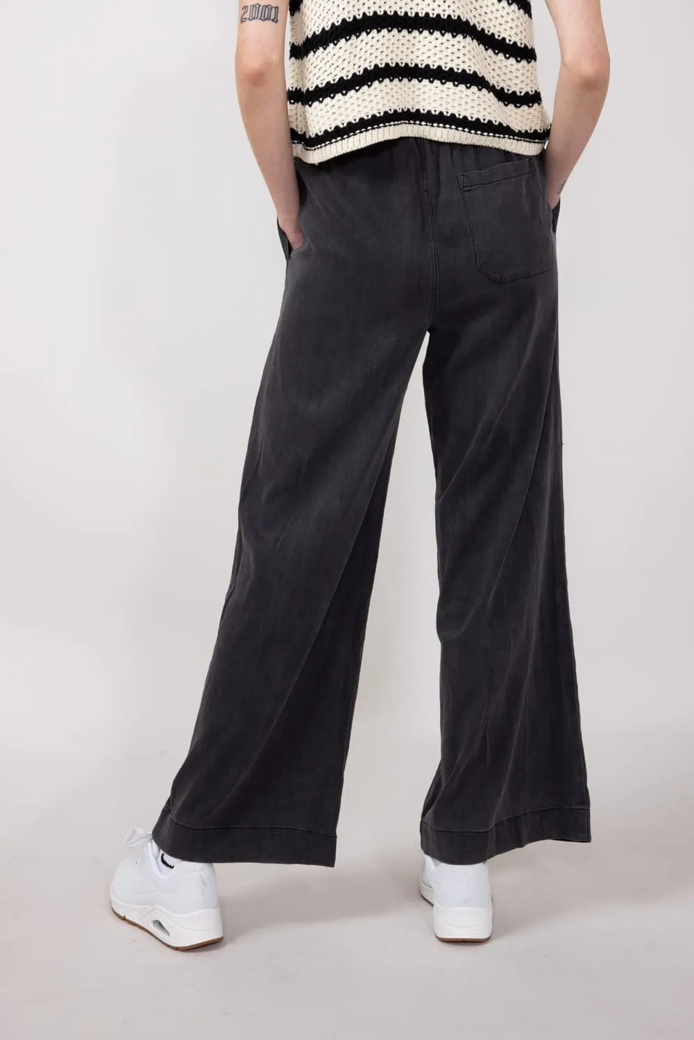Denim Elastic Pull On Pants for Women in Black | FP3359-BLACK sold by Glik’s product image thumbnail 2