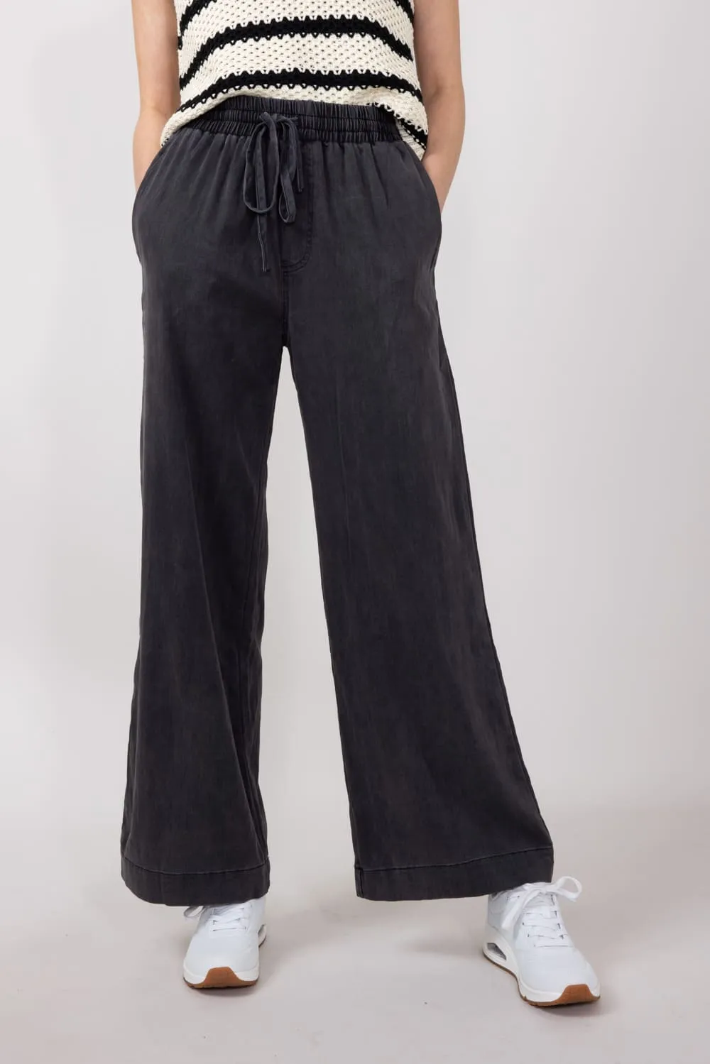 Denim Elastic Pull On Pants for Women in Black | FP3359-BLACK sold by Glik’s product image thumbnail 3
