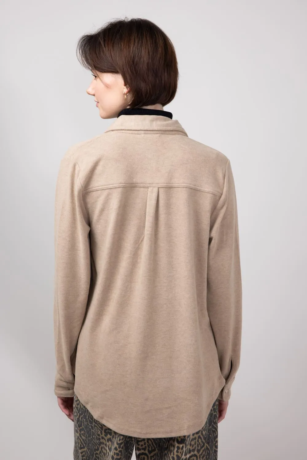 Thread & Supply Lewis Soft Luxe Button Up Shirt for Women in Warm Taupe | T1084PVXGK-WARMTAUPE sold by Glik’s product image thumbnail 2