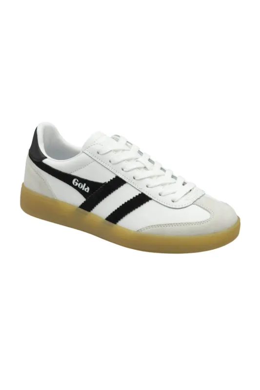 Gola Viper Leather Sneakers for Women in White/Black | CLB744-WHITE/BLACK made by Glik’s