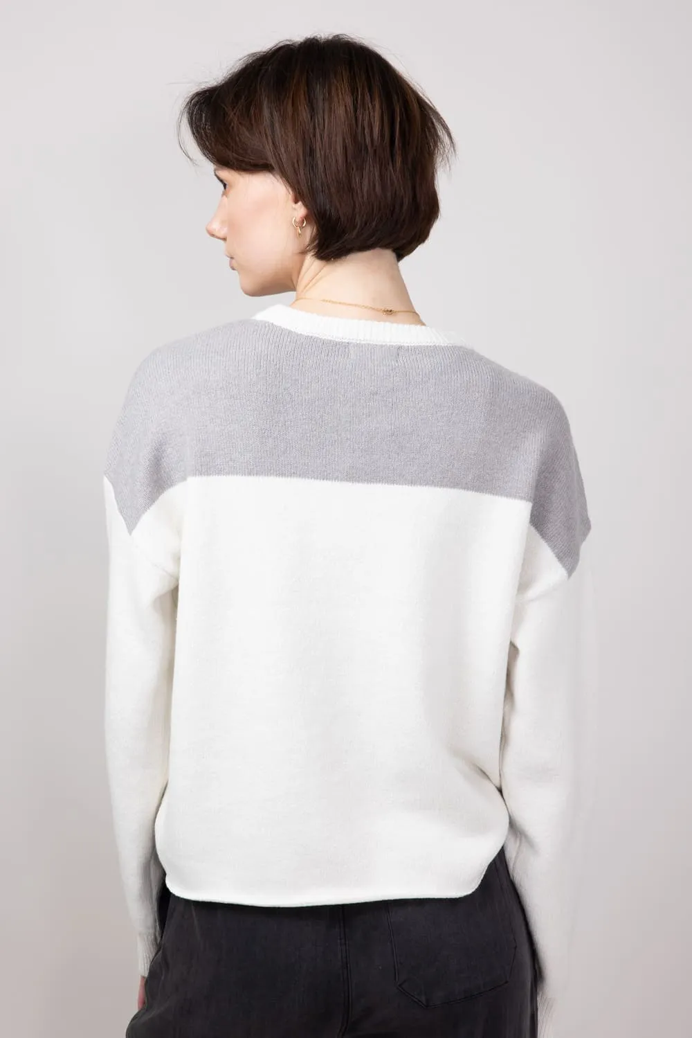 Thread & Supply Color Block Michigan Sweater for Women in Grey | T2442SWTS-GREY sold by Glik’s product image thumbnail 2