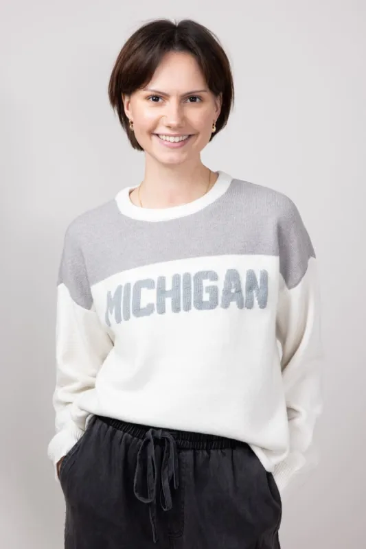 Thread & Supply Color Block Michigan Sweater for Women in Grey | T2442SWTS-GREY sold by Glik’s