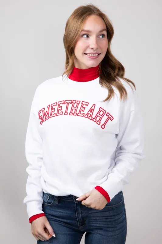 1897 Active Sweetheart Sweatshirt for Women in White | GT062-SWEETHEART-WHITE sold by Glik’s