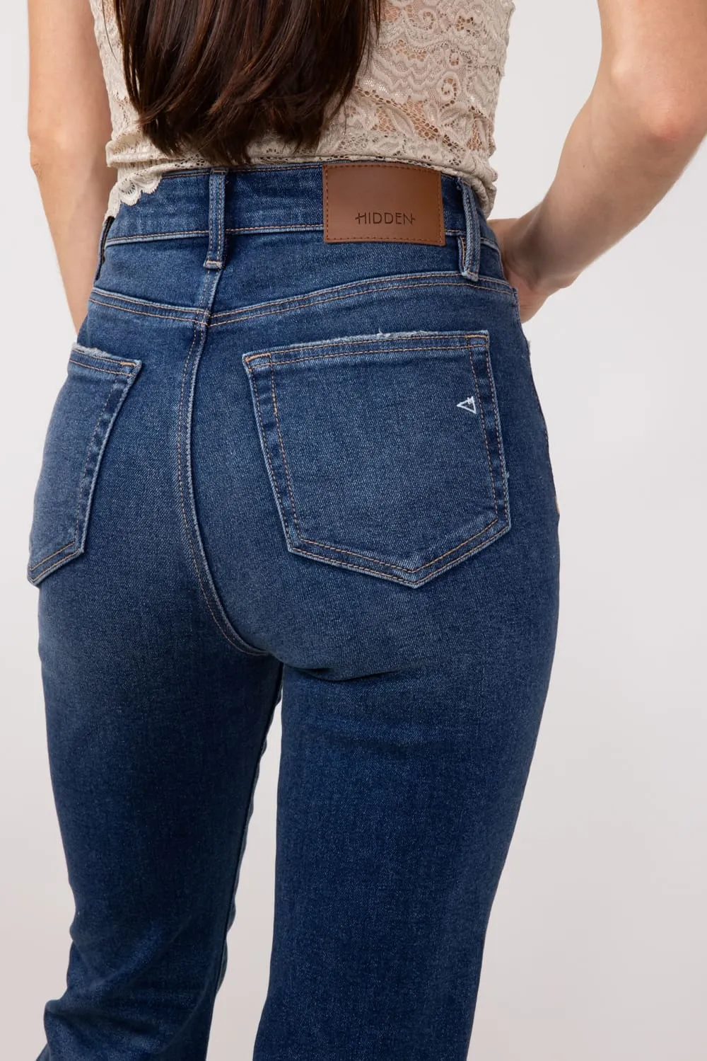 Hidden High Rise Flare Jeans for Women in Dark Wash | HD3285-DK sold by Glik’s product image thumbnail 3