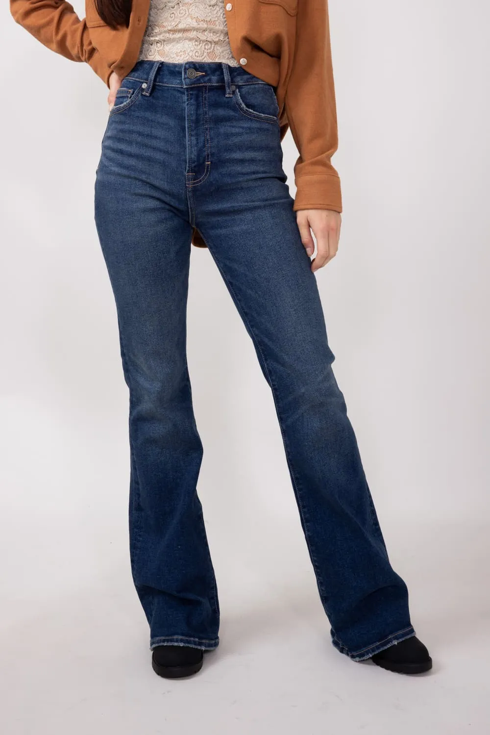Hidden High Rise Flare Jeans for Women in Dark Wash | HD3285-DK sold by Glik’s product image thumbnail 2