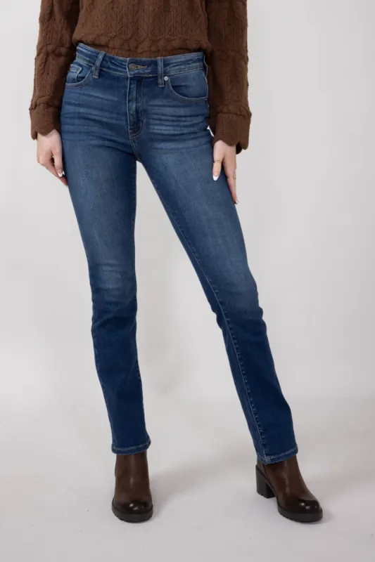 KanCan High Rise Clean Bootcut Jeans for Women in Dark Wash | KC20004M sold by Glik’s