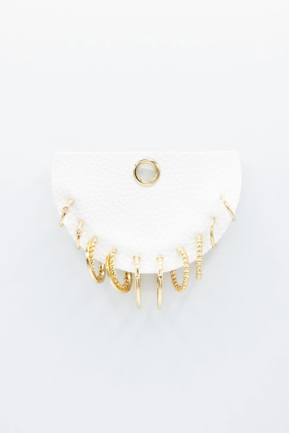 Five Pair Hoop Earrings Set for Women in Gold | JED087 GDCRY sold by Glik’s product image thumbnail 2