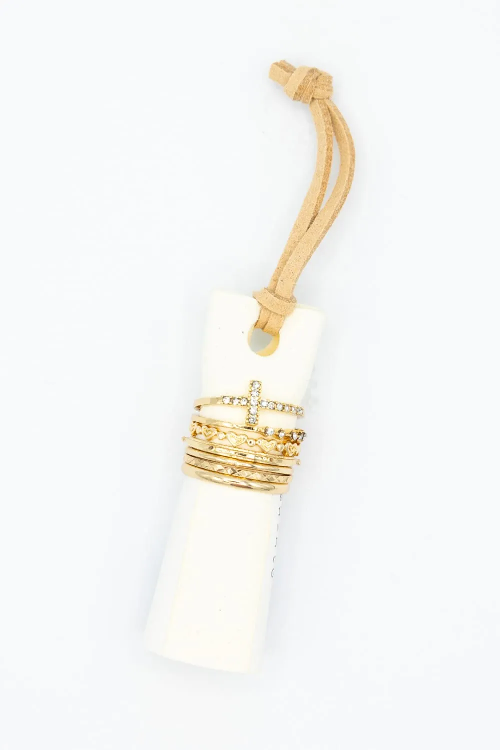 Stackable Cross Rings in Gold | JRA624GDCRY sold by Glik’s