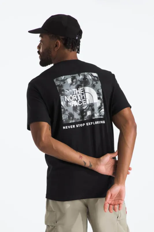 The North Face Never Stop Exploring Box Logo T-Shirt for Men in Black | NF0A812H-WZY-BLK sold by Glik’s
