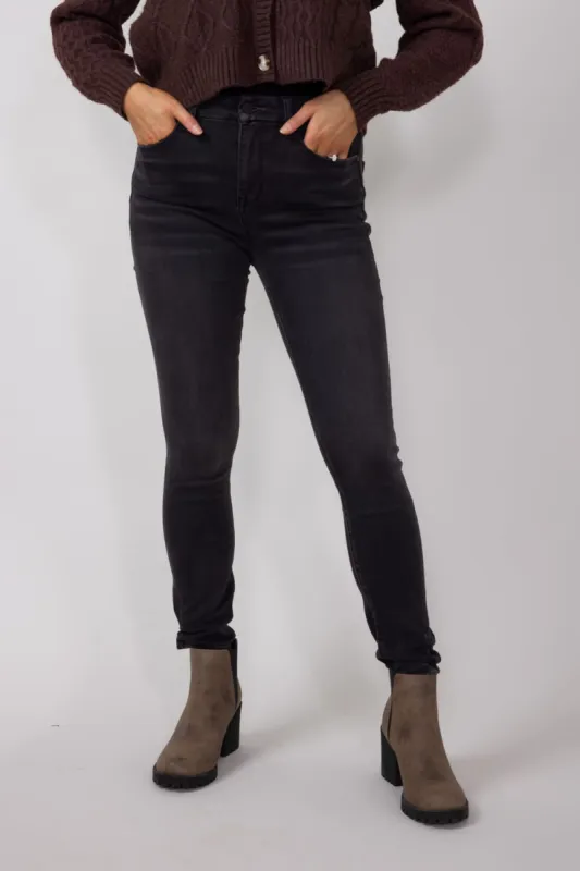 Mica High Rise Distressed Ankle Skinny Jeans for Women in Black | MDP-S1284 sold by Glik’s