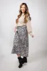 Satin Leopard Print Midi Skirt for Women in Animal Print | MAS3022-LEOPARD sold by Glik’s