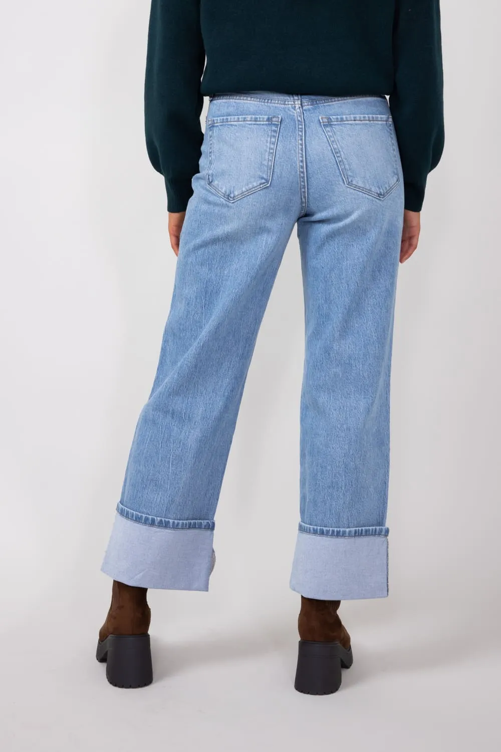 Vervet Gabby Super High-Rise Baggy Straight Jeans for Women in Medium Wash | T6513 sold by Glik’s product image thumbnail 3