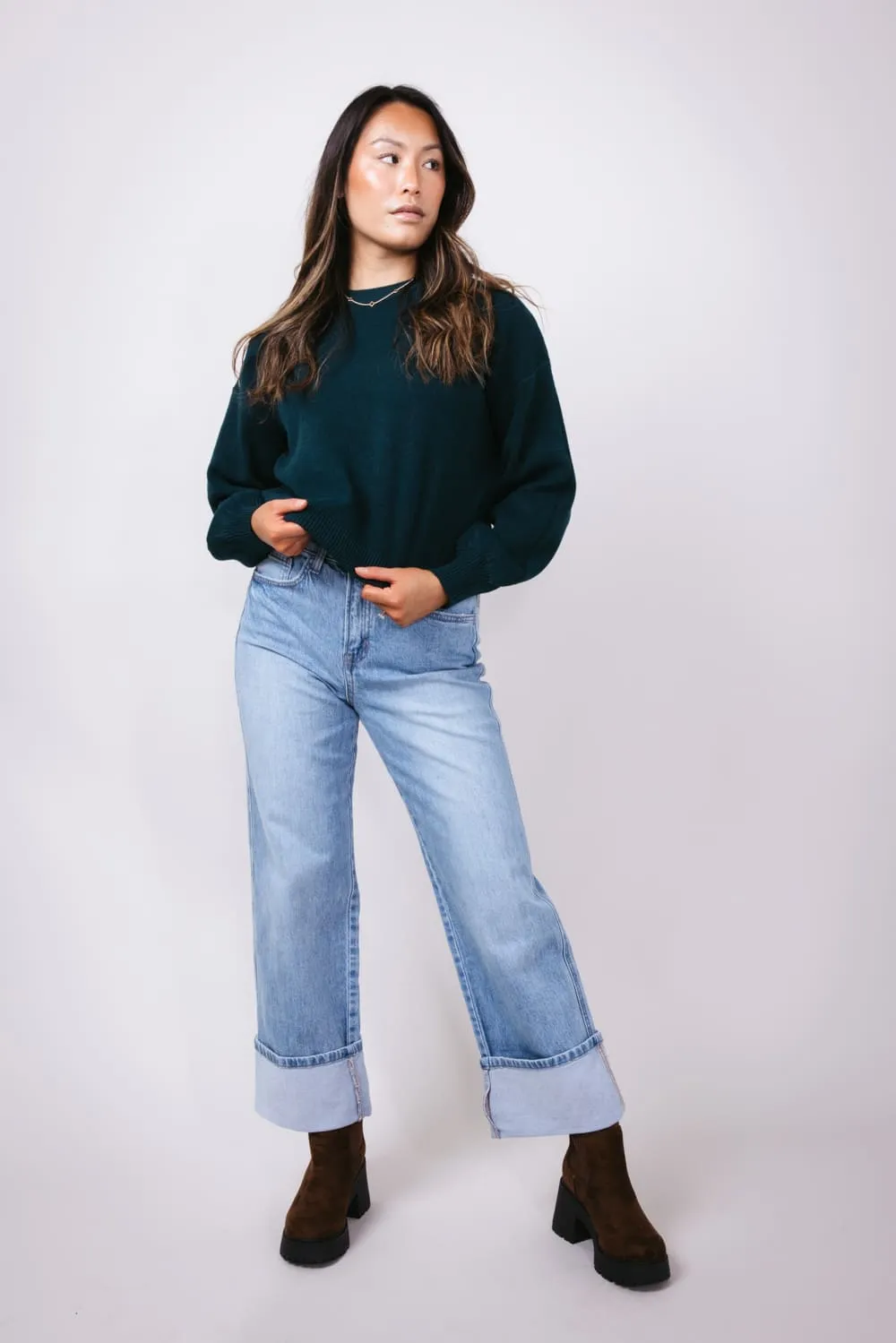 Vervet Gabby Super High-Rise Baggy Straight Jeans for Women in Medium Wash | T6513 sold by Glik’s product image thumbnail 2