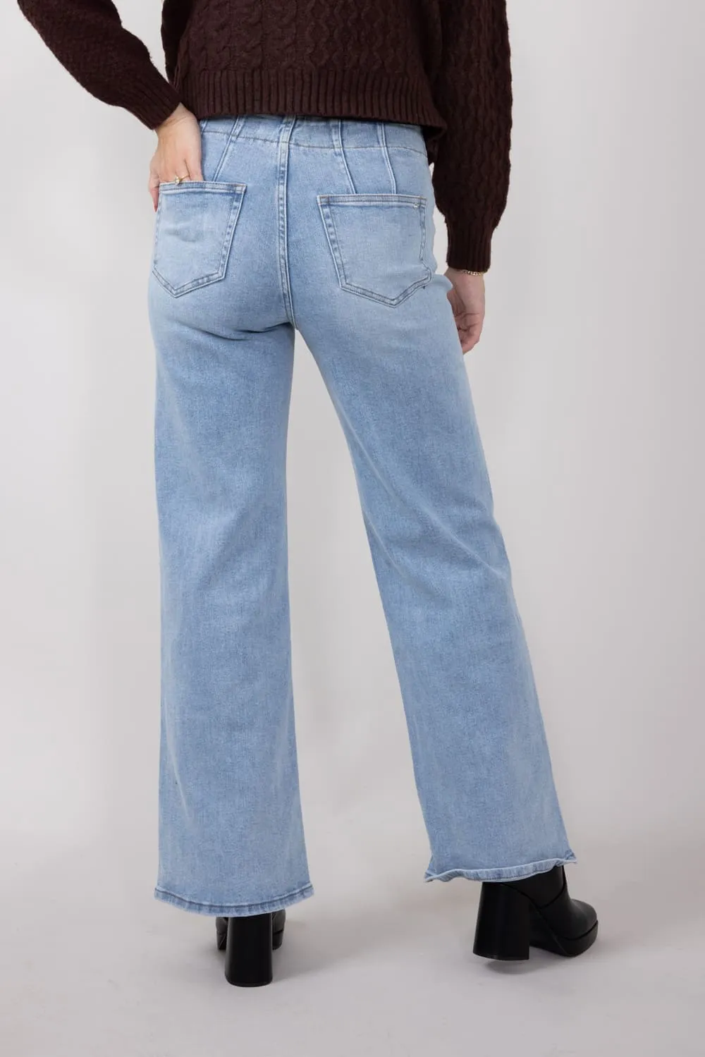 Mica High Rise Wide Leg Jeans for Women in Light Wash | MDP-W506LT sold by Glik’s product image thumbnail 2