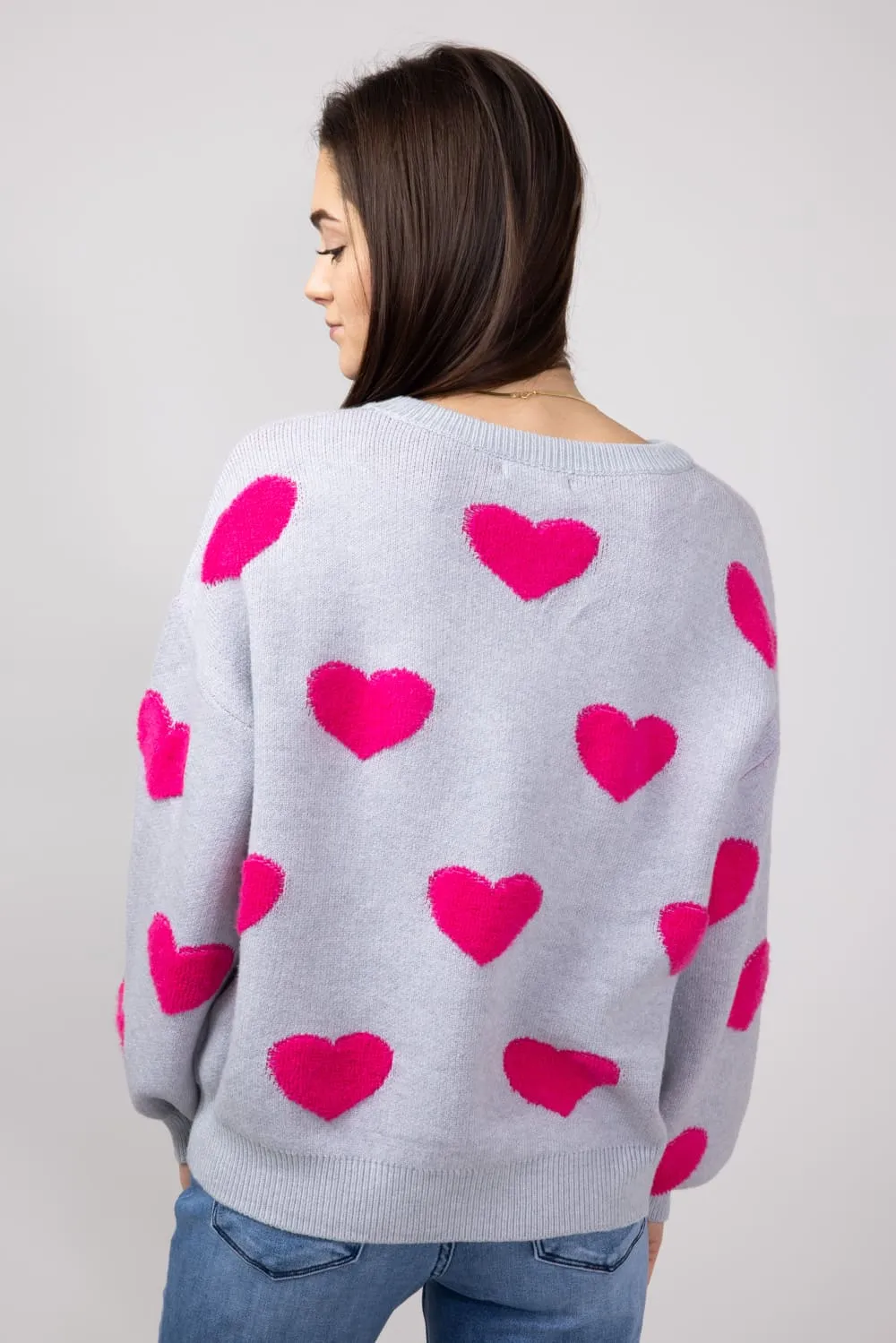 Miracle Multi Heart Sweater for Women in Silver | W8373-SILVER sold by Glik’s product image thumbnail 5