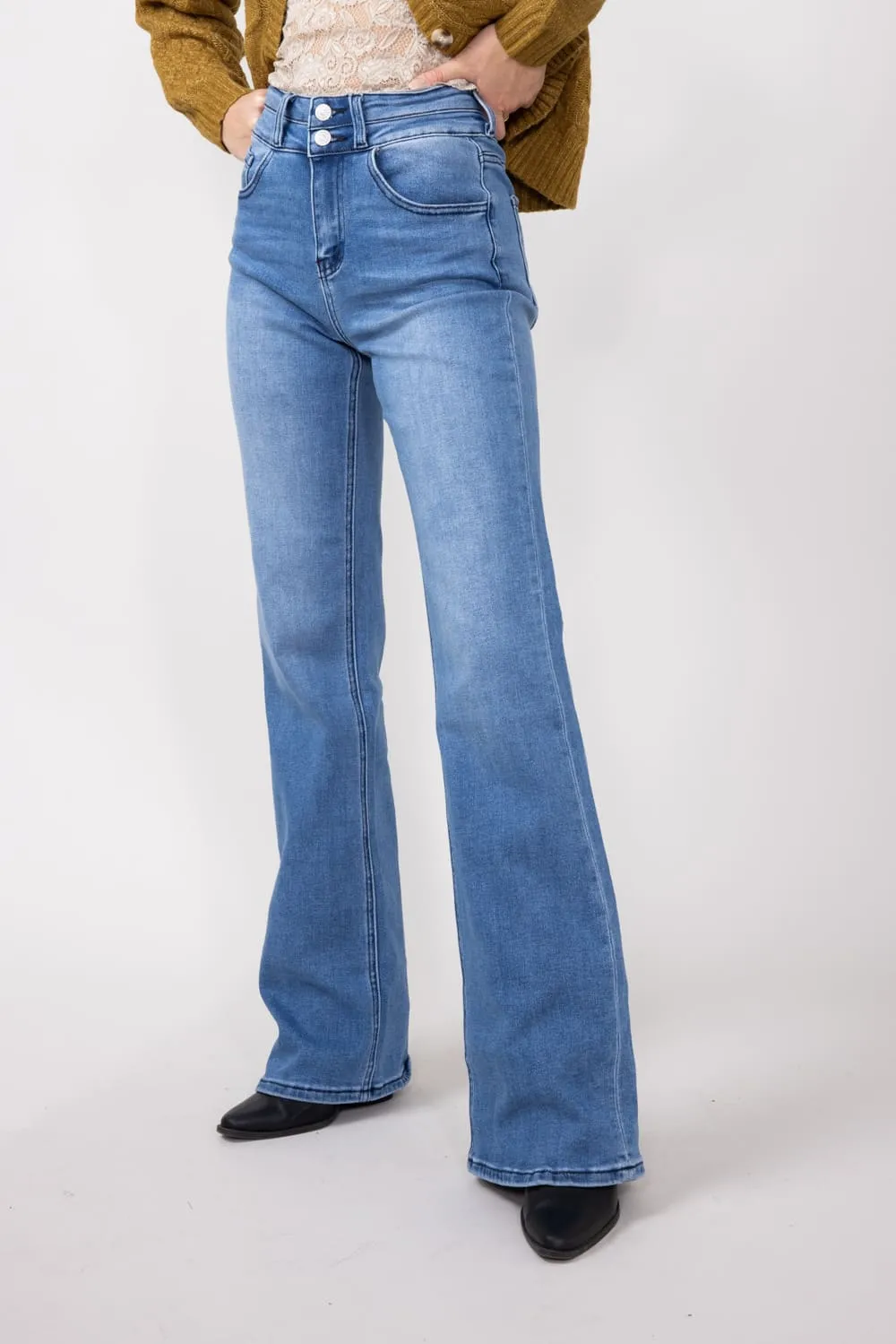 KanCan High-Rise Flared Wide Leg Jeans for Women | KC20020M sold by Glik’s product image thumbnail 3
