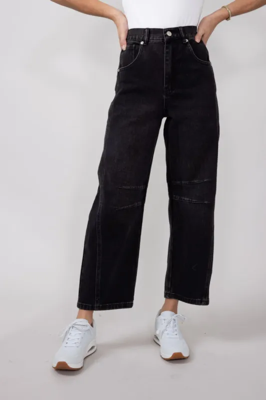 High-Rise Slouchy Barrel Jeans for Women in Black | MAP2740-BLACK sold by Glik’s