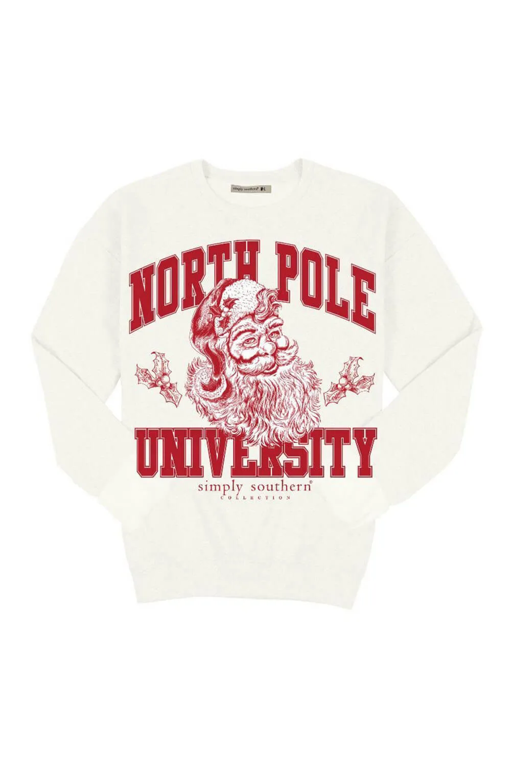Simply Southern North Pole University Sweatshirt for Women in White | CREW-NORTHPOLE-WHITE sold by Glik’s product image thumbnail 2