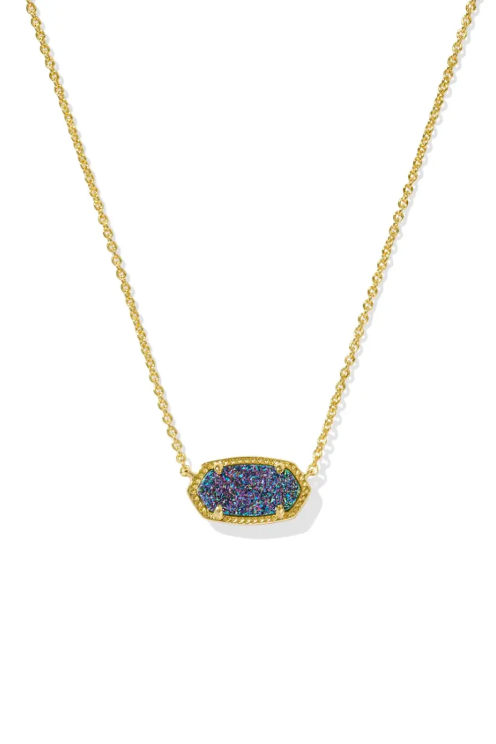 Kendra Scott Elisa Gold Short Pendant Necklace in Multi Drusy | 4217710685 sold by Glik’s