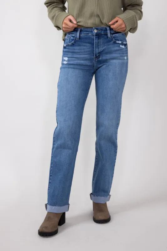 KanCan High Rise Dark Wash Clean Straight Jeans for Women | KC20072D sold by Glik’s