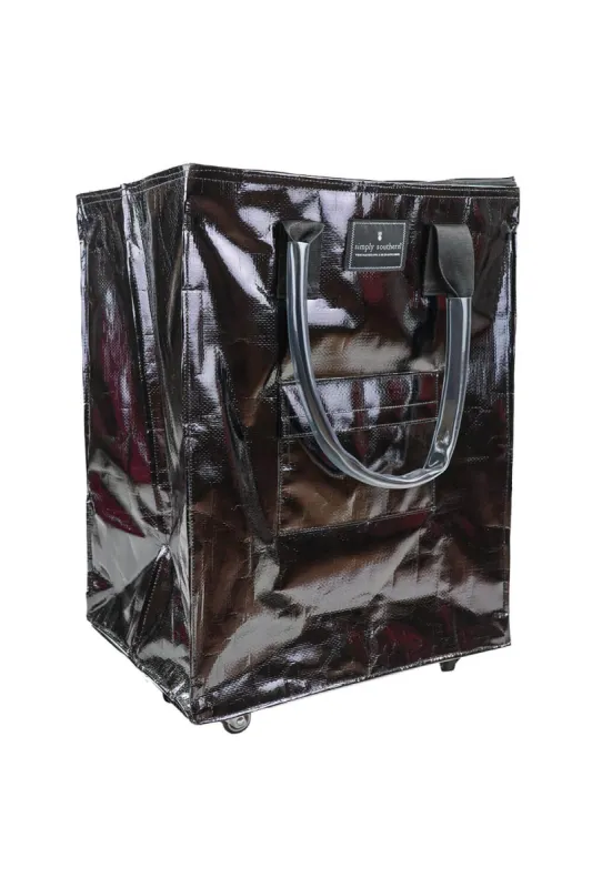 Simply Southern Rolling Tote Bag in Black | 0224-BAG-ROLLTOTE-BLACK sold by Glik’s