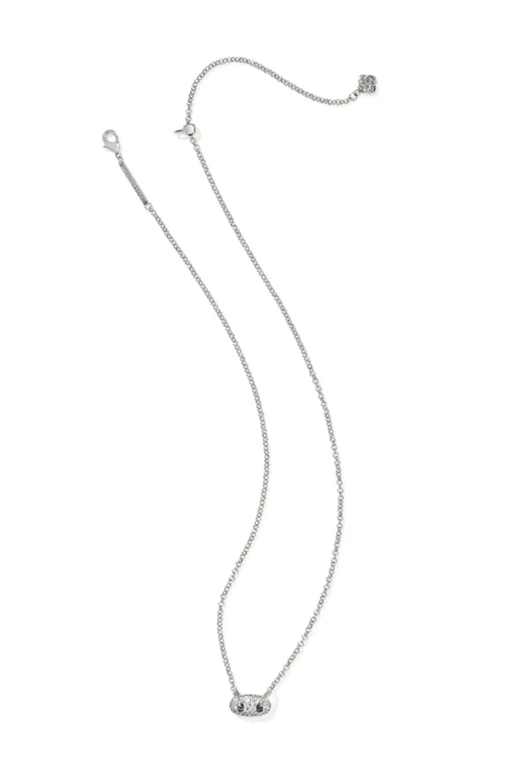 Kendra Scott Bailey Silver Pave Short Pendant Necklace in White Crystal | 9608869380 sold by Glik’s product image thumbnail 2