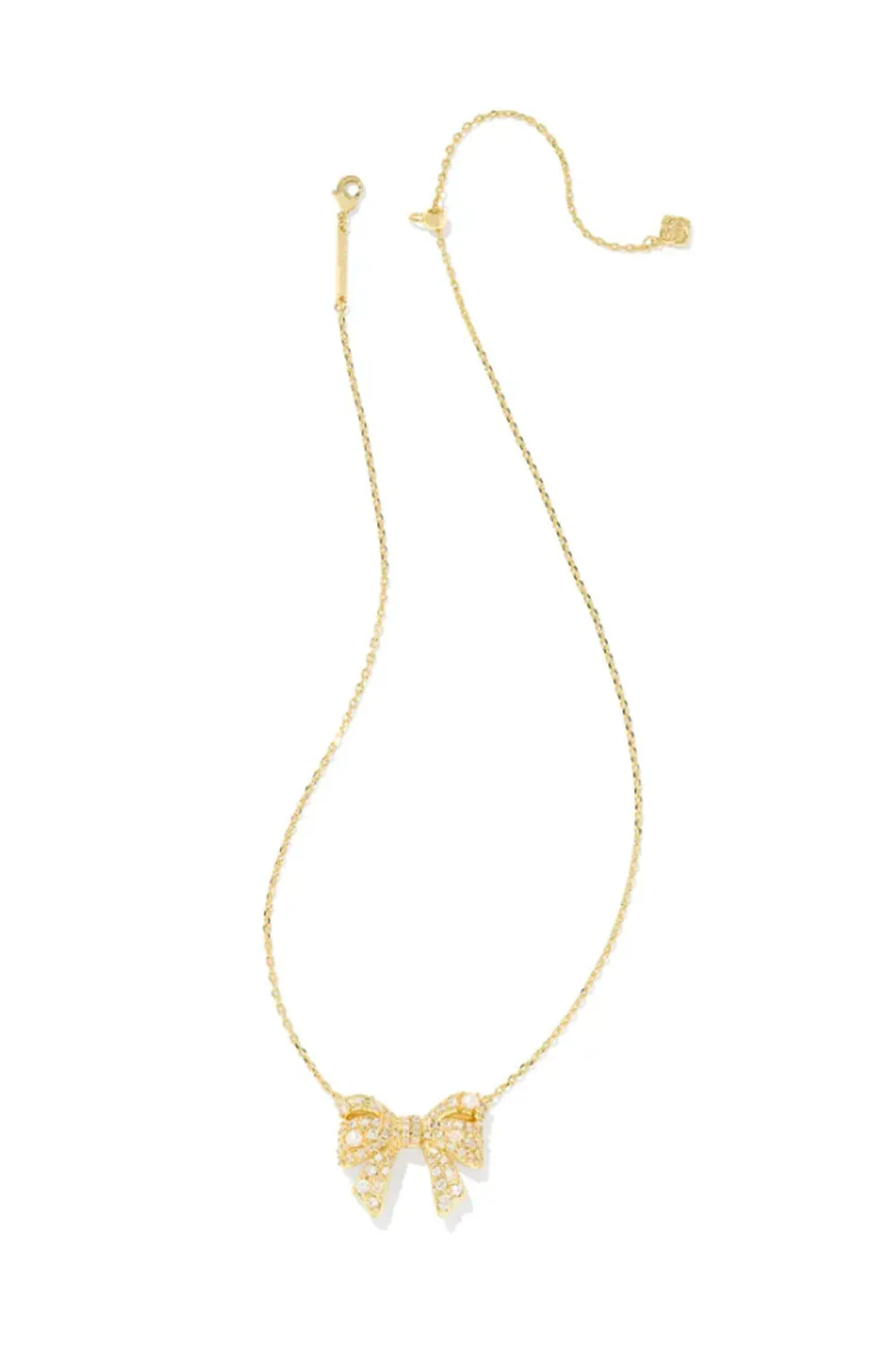 Kendra Scott Krista Gold Bow Short Pendant Necklace in White Mix | 9608875562 sold by Glik’s product image thumbnail 2